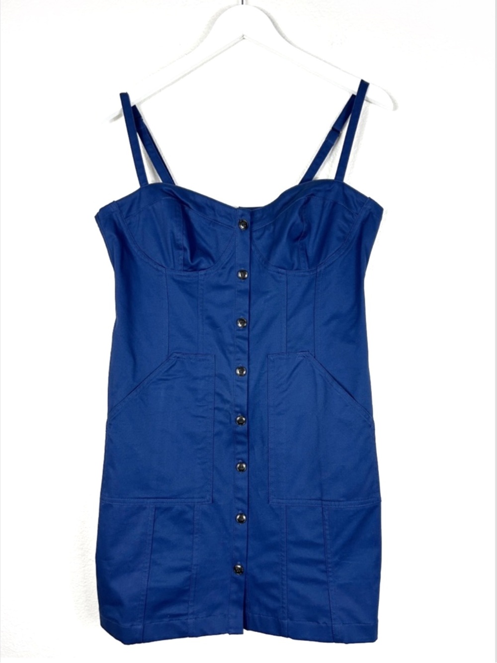 NWT J. Crew Sweetheart dress button down twill stretch cotton summer blue SZ 10